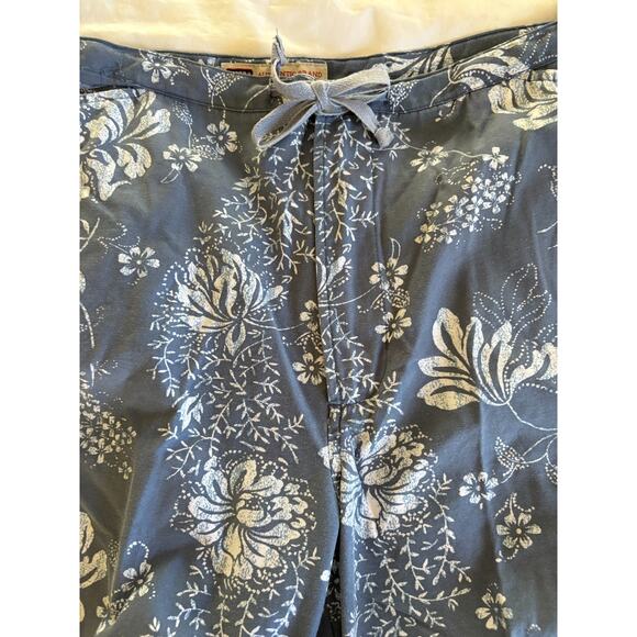 Faded Glory Capri Pants Womens XL Blue Cotton Blend Pockets hi Rise Flat Front - Picture 6 of 10